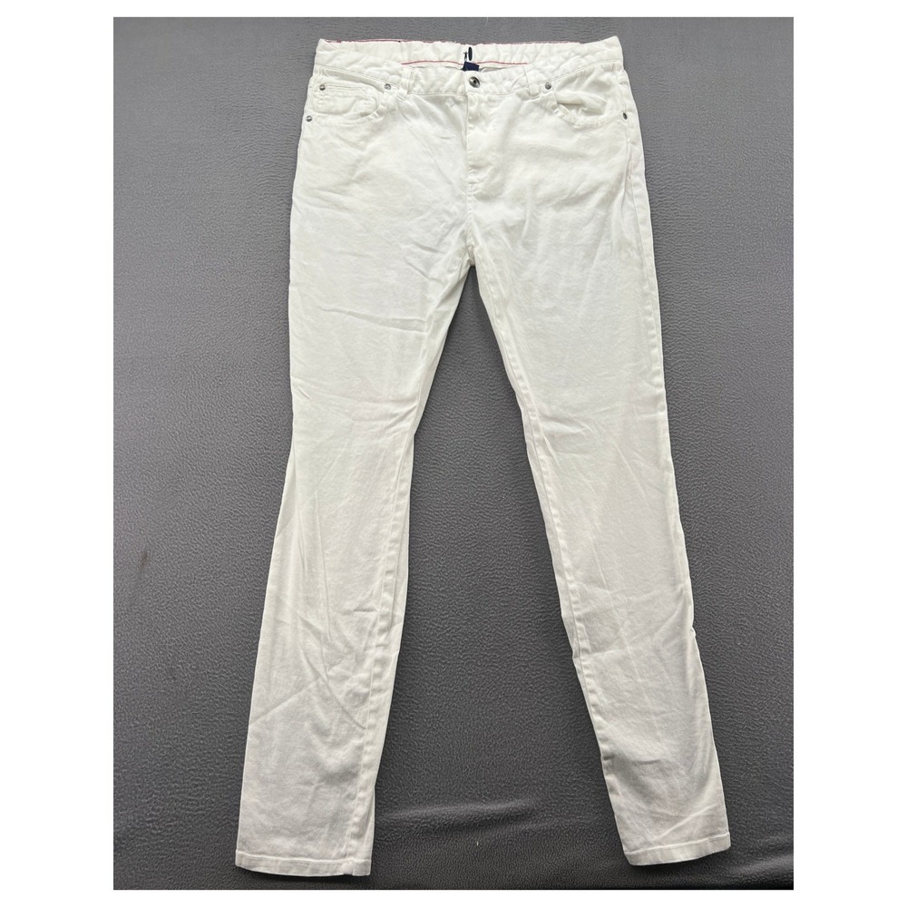 Johnnie-O Mens Pants Mens 36x34 Lino Chino White 5-Pocket Straight Leg